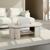 thumbnail of Table basse en MDF décor mélaminé bois blanc