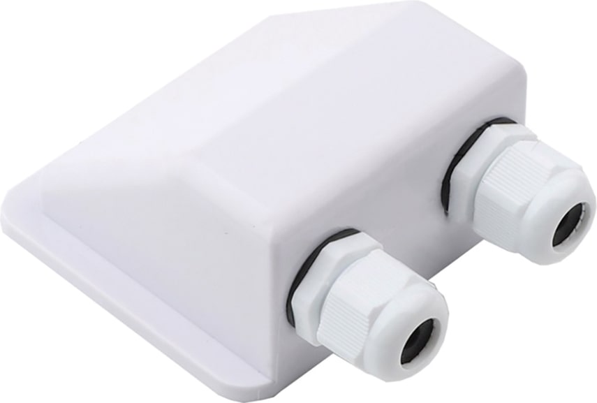 Alcapower weißes Gehäuse für wasserdichte IP68-Kabeleinführung, Basis 88x100mm, Höhe 50mm, mit M20-Kabelverschraubung für 6mm bis 12mm Kabel.