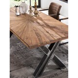 thumbnail of SIT Möbel Esstisch 160 cm | Teak-Holz Tischplatte 50 mm natur | X-Gestell Metall used look | B 160 x T 90 x H 76 cm | 15230-41 | Serie TABLES & CO