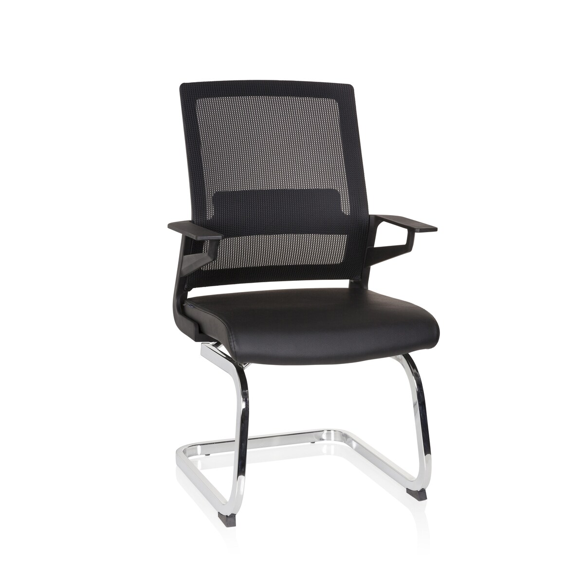 Konferenzstuhl / Freischwinger / Stuhl INVENTOR V PRO Kunstleder schwarz hjh OFFICE