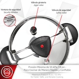 thumbnail of Magefesa Castell - Olla Express Tradicional Roja de 4 L, Acero Inoxidable 18/10, Todas las Cocinas, Inducción Total, Cocina Sana, Pomo Rotatorio