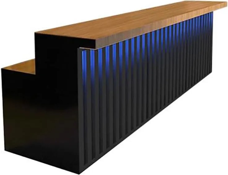 Bancone su Misura Cassa Bar Reception Nero 180×60×100 cm【HCTG 180】