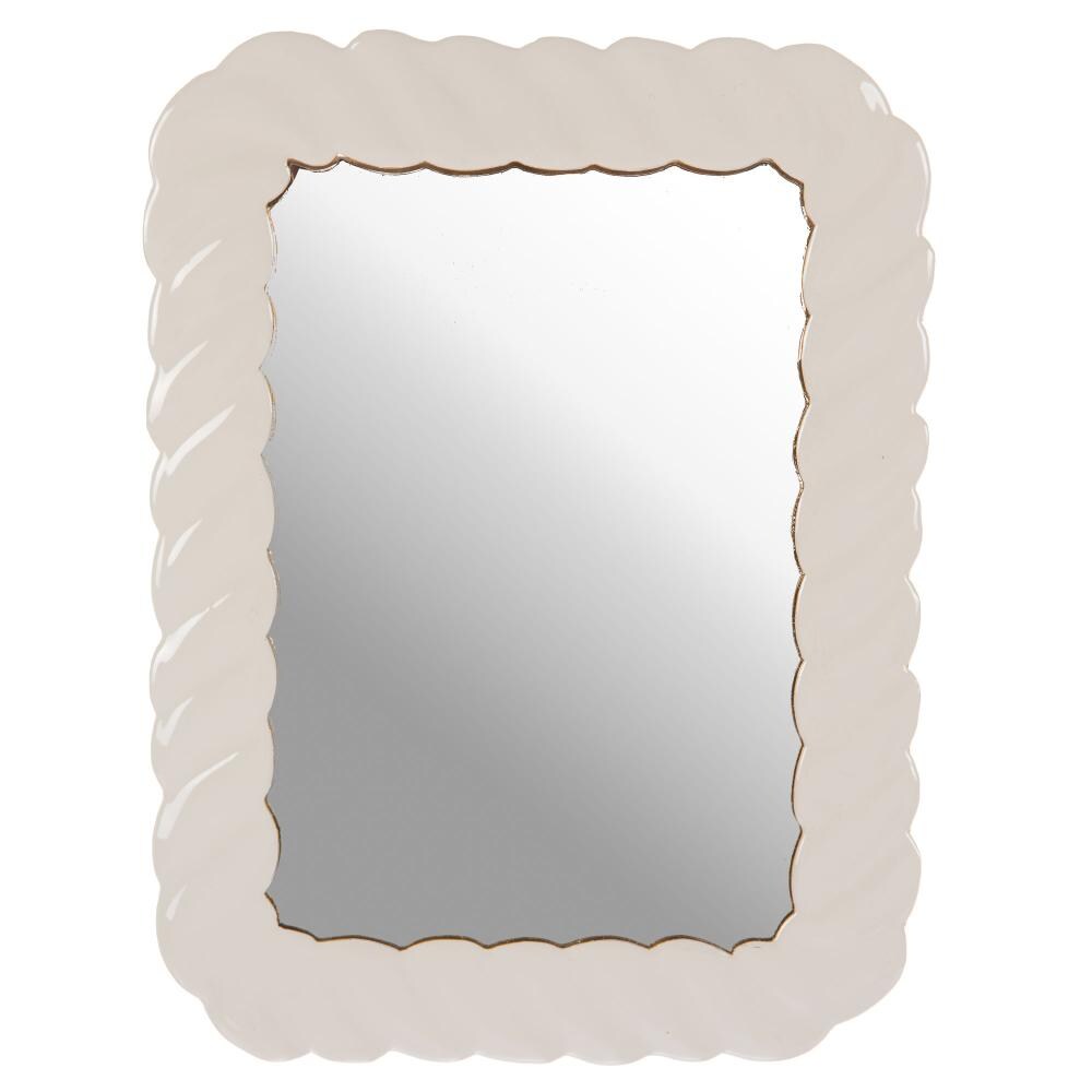 Miroir Torsade en   blanc -  Rectangulaire Métal Amadeus 31.50x24.00 cm