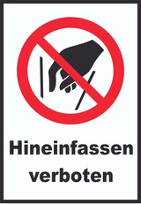 thumbnail of Hineinfassen verboten Schild A3 (297x420mm)