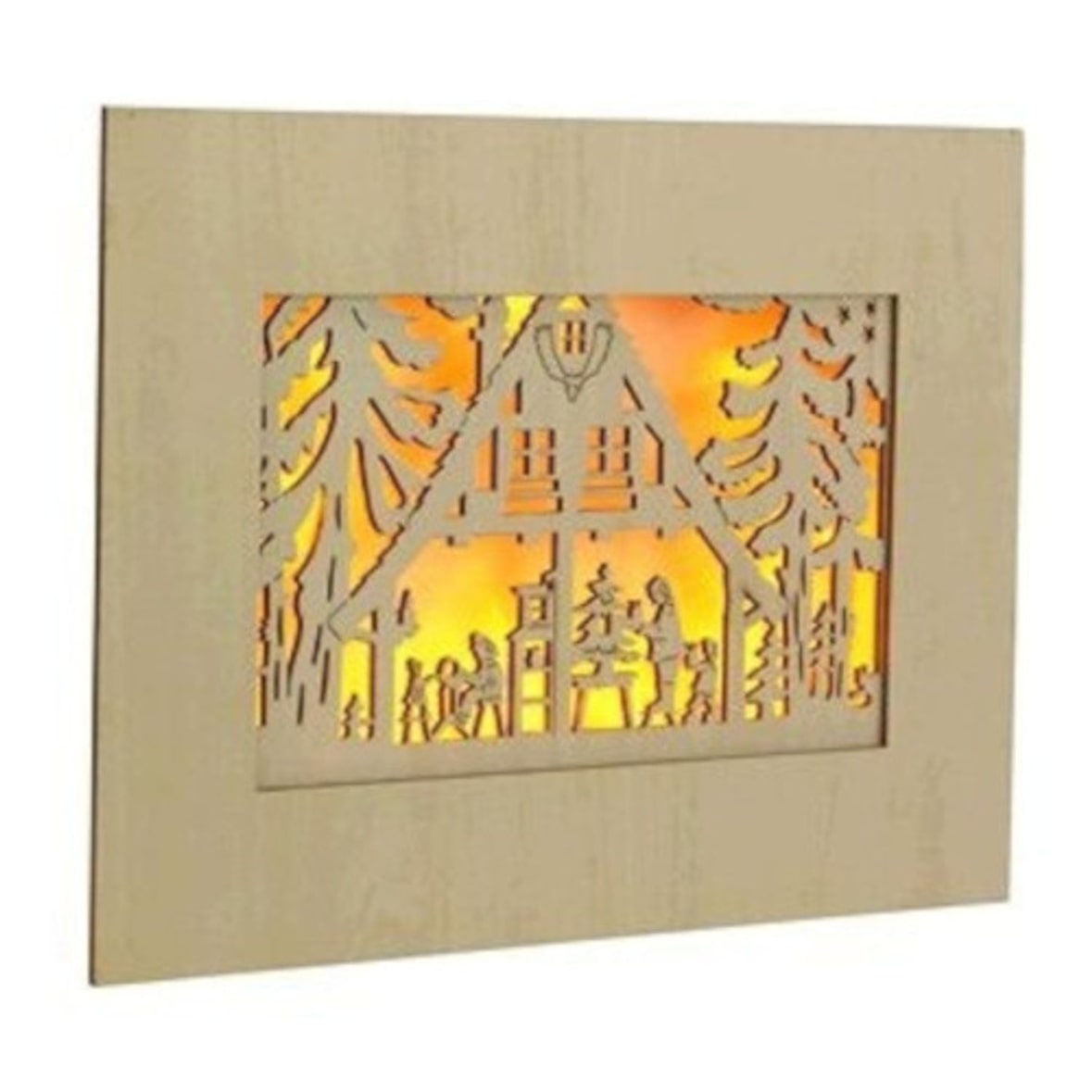 LED beleuchtetes Wandbild aus Holz Weihnachtsdeko Wanddeko Wandaufhänger Bild