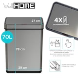 thumbnail of WellHome - Cubo de Basura de 70L color Metálico en Acero inoxidable con Sensor automático y Filtro antiolor 39x27x78cm