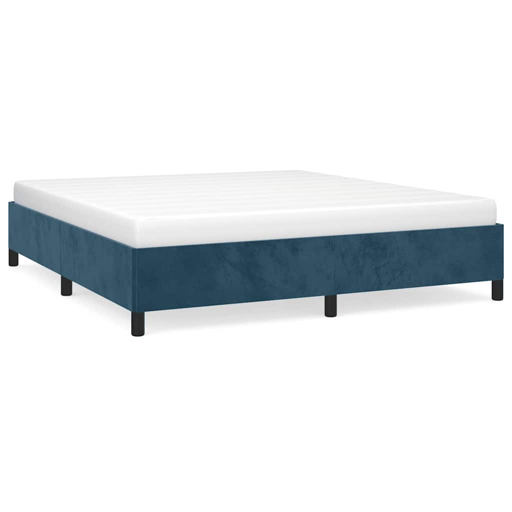vidaXL Bettgestell ohne Matratze Dunkelblau 180x200 cm Samt