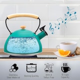 thumbnail of Briebe Nordic Wasserkessel Induktion Flötenkessel 2,5 L Edelstahl,  Holzgriff, Grün