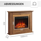 thumbnail of BALDERIA Finn camino elettrico da pavimento, effetto fiamma LED, riscaldamento, rovere scuro