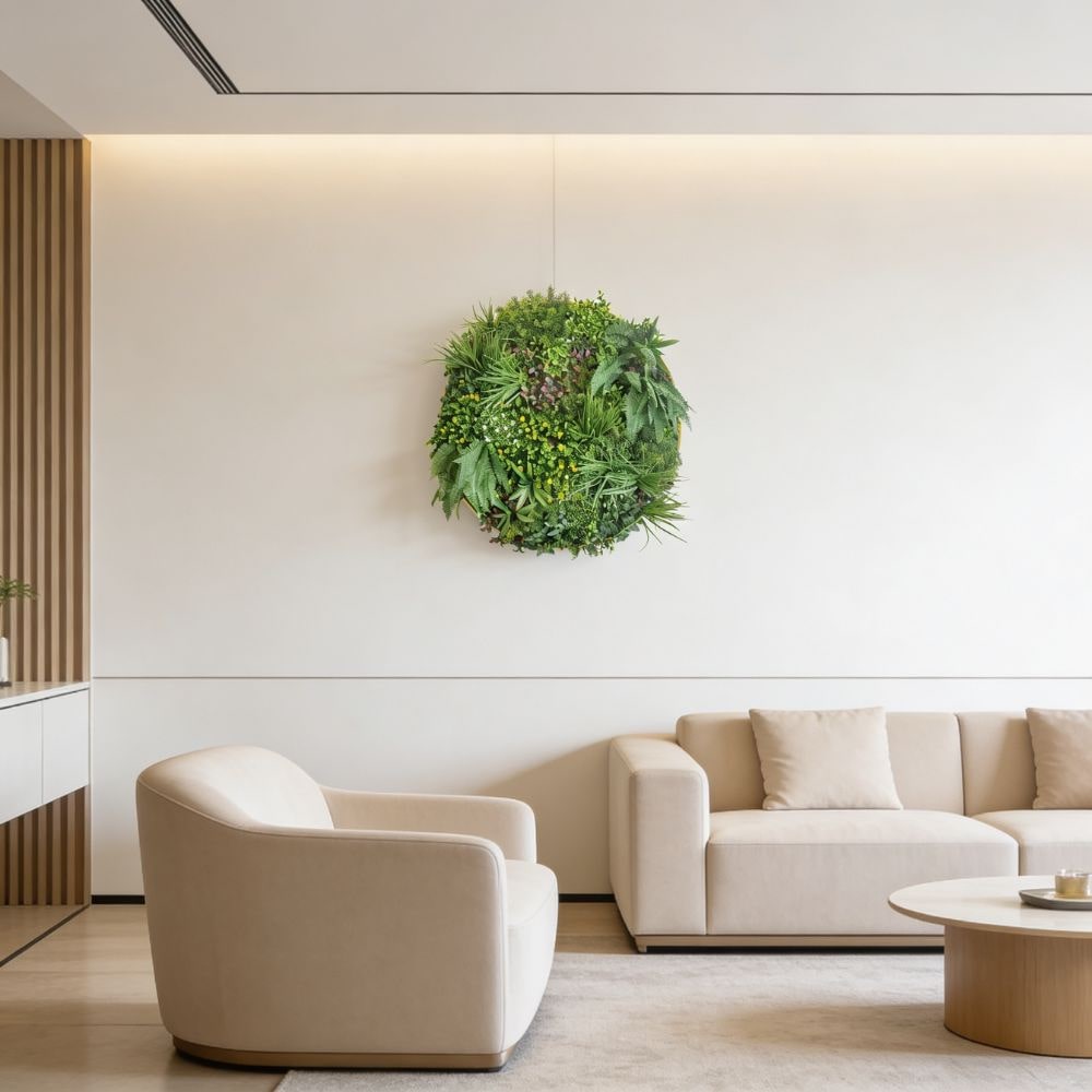 CUADRO VEGETAL ARTIFICIAL Naturing Monde AGATHA - 100 cm diámetro