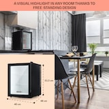 thumbnail of Brooklyn 42 Mini-Kühlschrank Glastür LED Ablage Schwarz