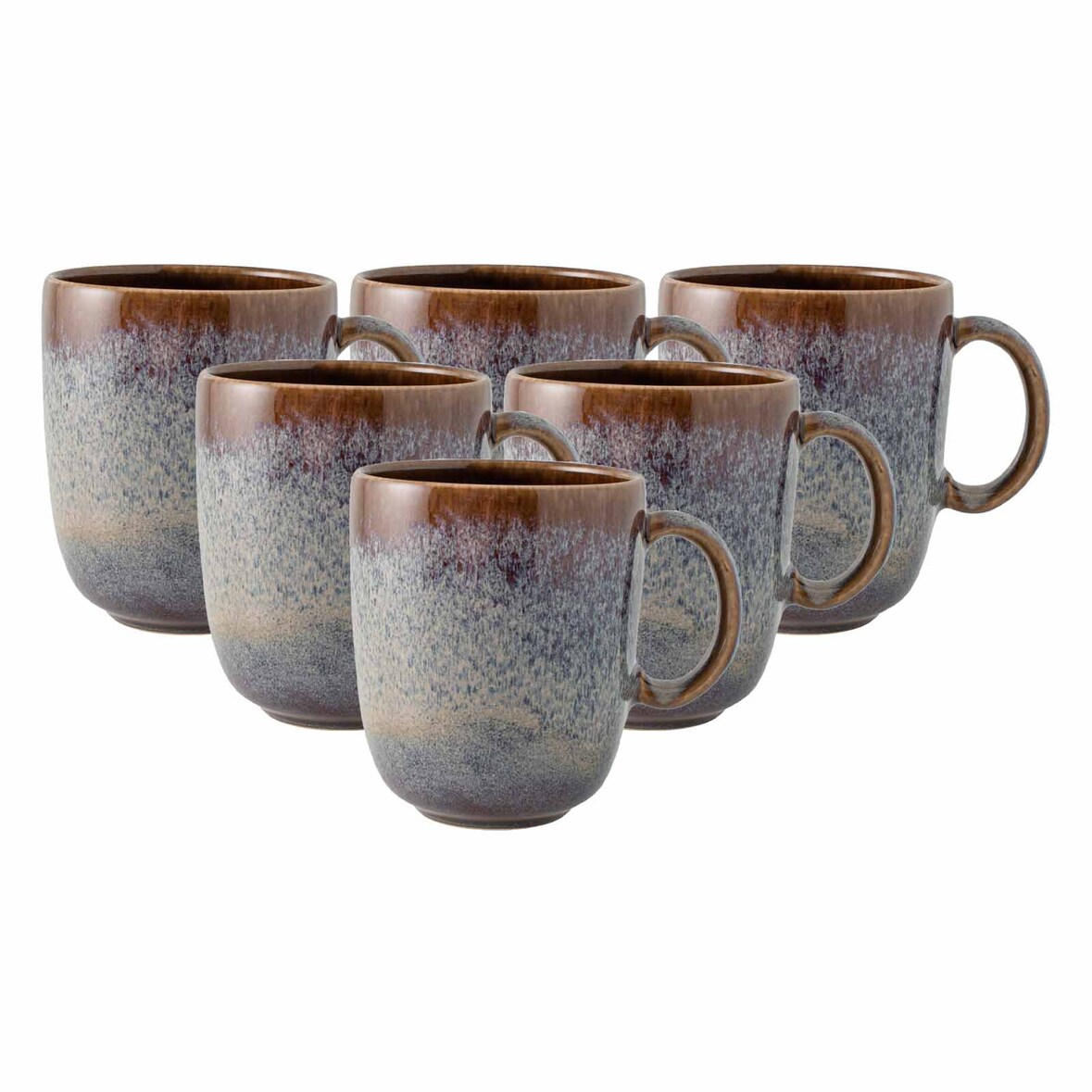 like. by Villeroy & Boch Lave beige Becher mit Henkel 400 ml 6er Set