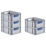 thumbnail of PROREGAL 5x Eurobox NextGen Color | HxBxT 17x30x40cm | 16 Liter | Griffe blau offen | Glatter Boden | Eurobehälter