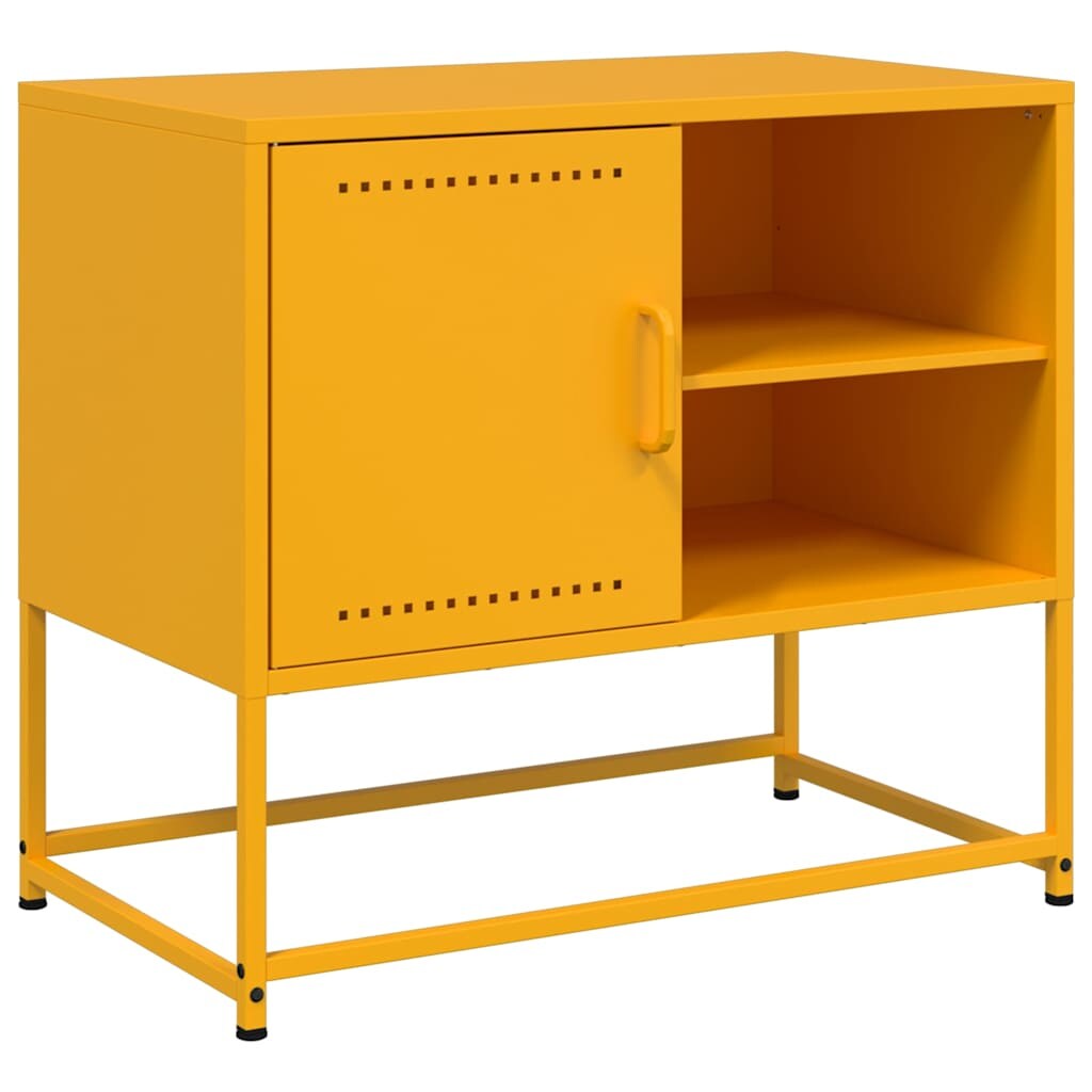 Helloshop26 - Mueble de TV multimedia estantería para TV aparador para TV comedor salón dormitorio amarillo mostaza 68 x 39 x 60,5 02_0027671