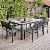 thumbnail of Gartentisch 10-Sitzer aus Aluminium und Keramik grau