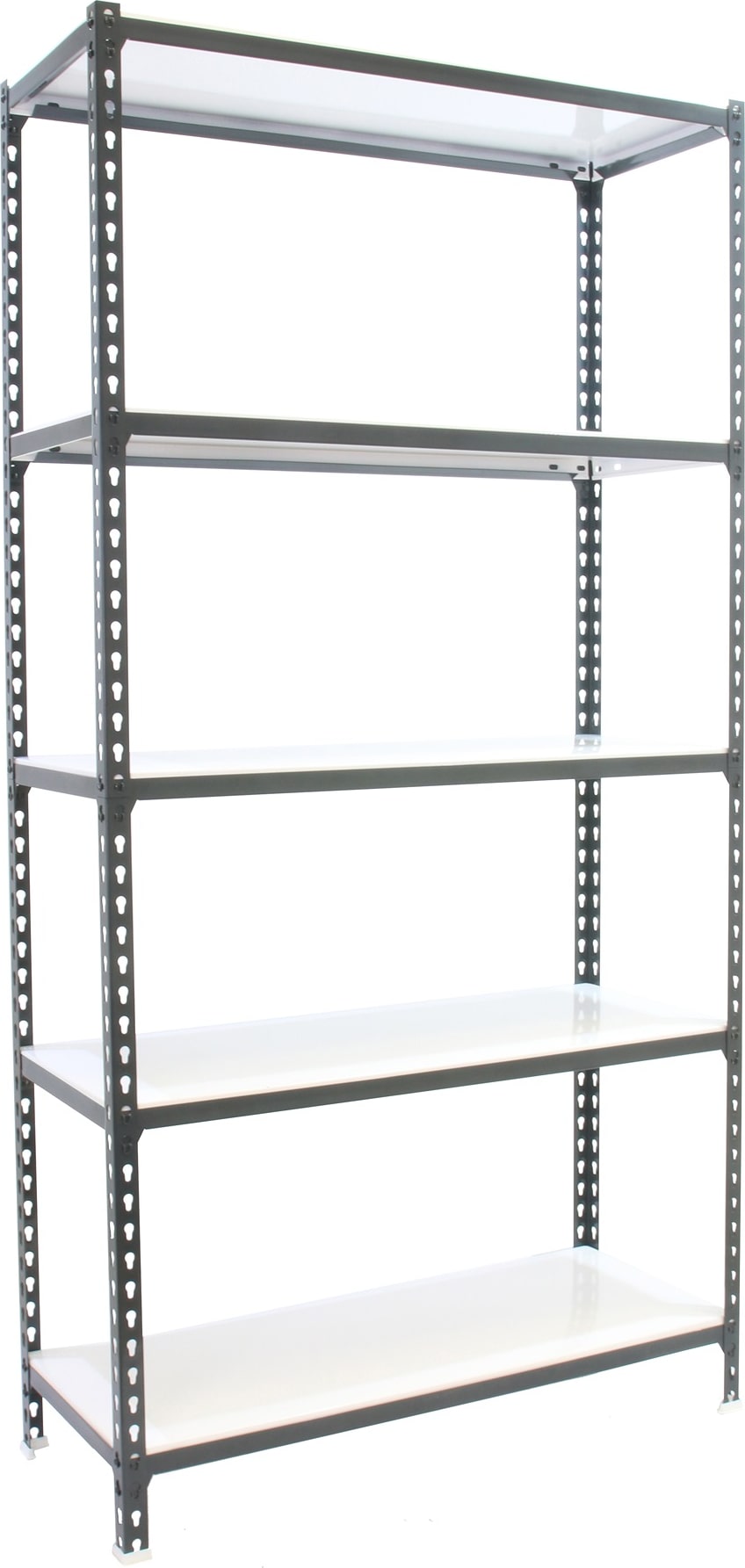 SimonRack Estantería Metálica, 2000x1100x400 mm, 5 Alturas, Bandeja Metal, 200 kg de Punto Flexión, Antracita/Blanco - Simonclick