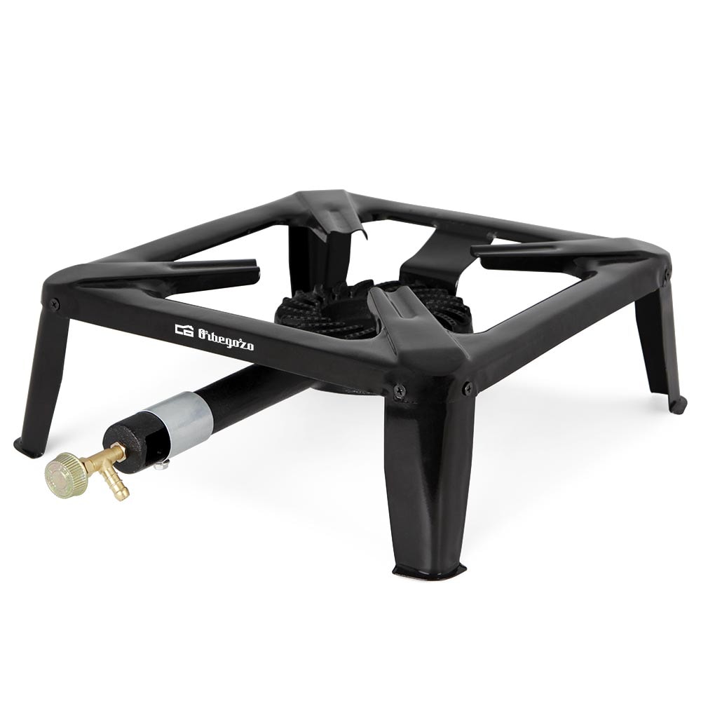 Orbegozo Hornillo a gas FO 6000, quemador de hierro fundido, cuerpo de acero esmaltado, diámetro quemador 17 cm, uso en exterior, 7000 W