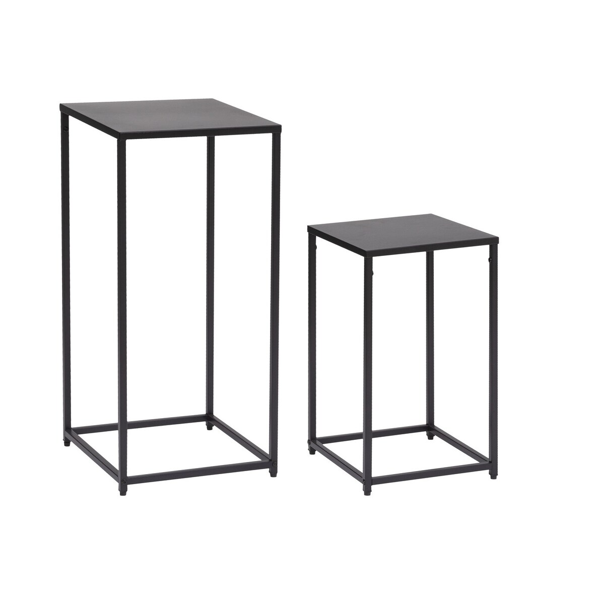 Lot de 2 Tables d'appoint , Bout de canapé ou Sellettes en Métal Noir