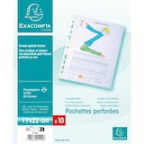 thumbnail of Exacompta - Réf. 5120E - 10 sachets de 10 pochettes perforées en Polypropylène grainé - Format écolier pour les classeurs 17x22cm des plus petits