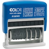 thumbnail of COLOP Wort und Datumstempel S120/WD, Kissen rot/blau, Wortband + Datum, 43x4mm