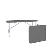 thumbnail of Tavolo Tavolino Pieghevole In Dura Resina Set Birreria Facile Trasporto Con Maniglie Giardino Campeggio Terrazzo Fiere Sagre 180x74x74 cm Grigio