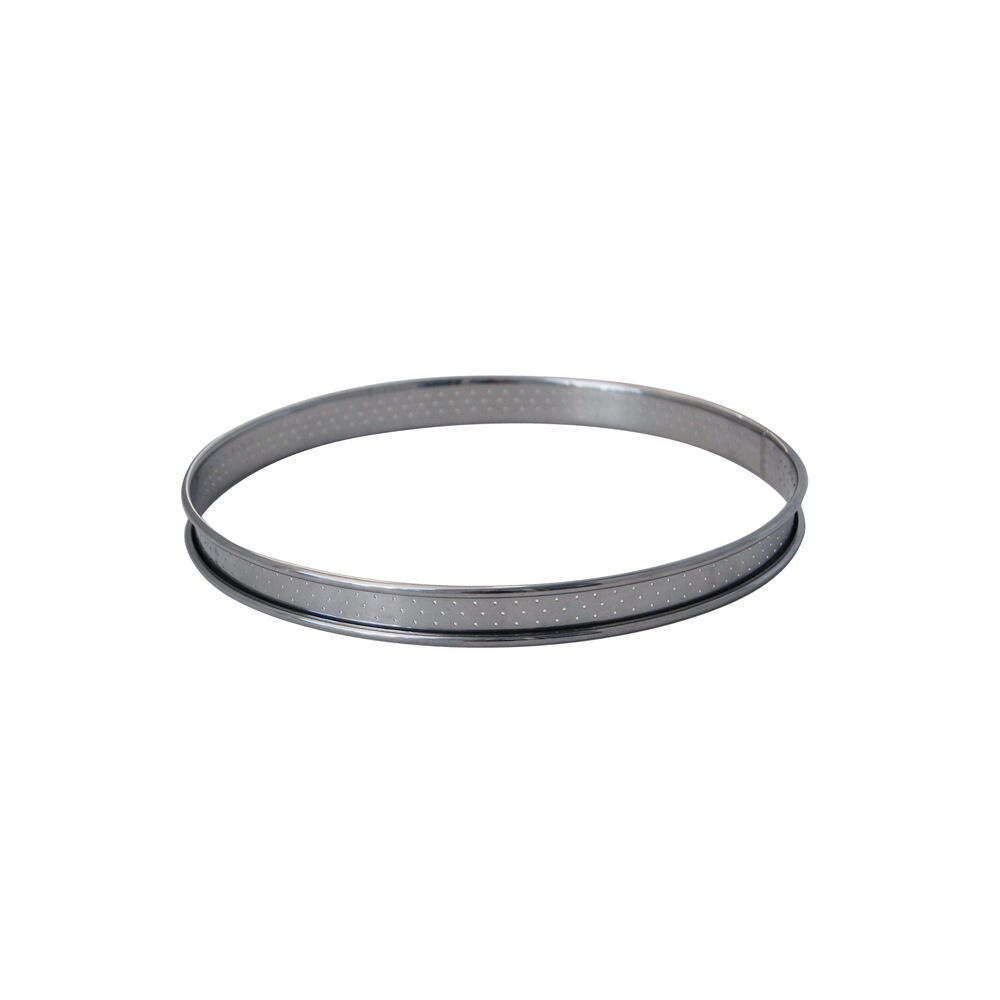 Cercle à tarte perforé bord roulé 6 cm en inox -  Argent / Métallique Rond Acier Inoxydable (inox  De Buyer 6.00x6.00 cm