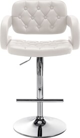 thumbnail of Décoshop26 - Barhocker x1 modernes Design Sitzfläche mit weißem Kunstlederbezug Chromgestell 10_0005807