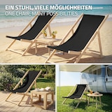 thumbnail of ECD Germany 10er Set Liegestuhl klappbar Schwarz Holz, verstellbar 3 Positionen bis 120 kg, Sonnenliege Gartenliege Strandstuhl