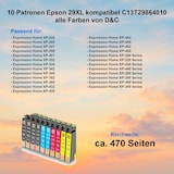 thumbnail of 10 Patronen Epson 29XL kompatibel C13T29864010 alle Farben von D&C