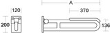 thumbnail of pba 01 Stützklappgriff, Armpolster 600mm aus Nylon