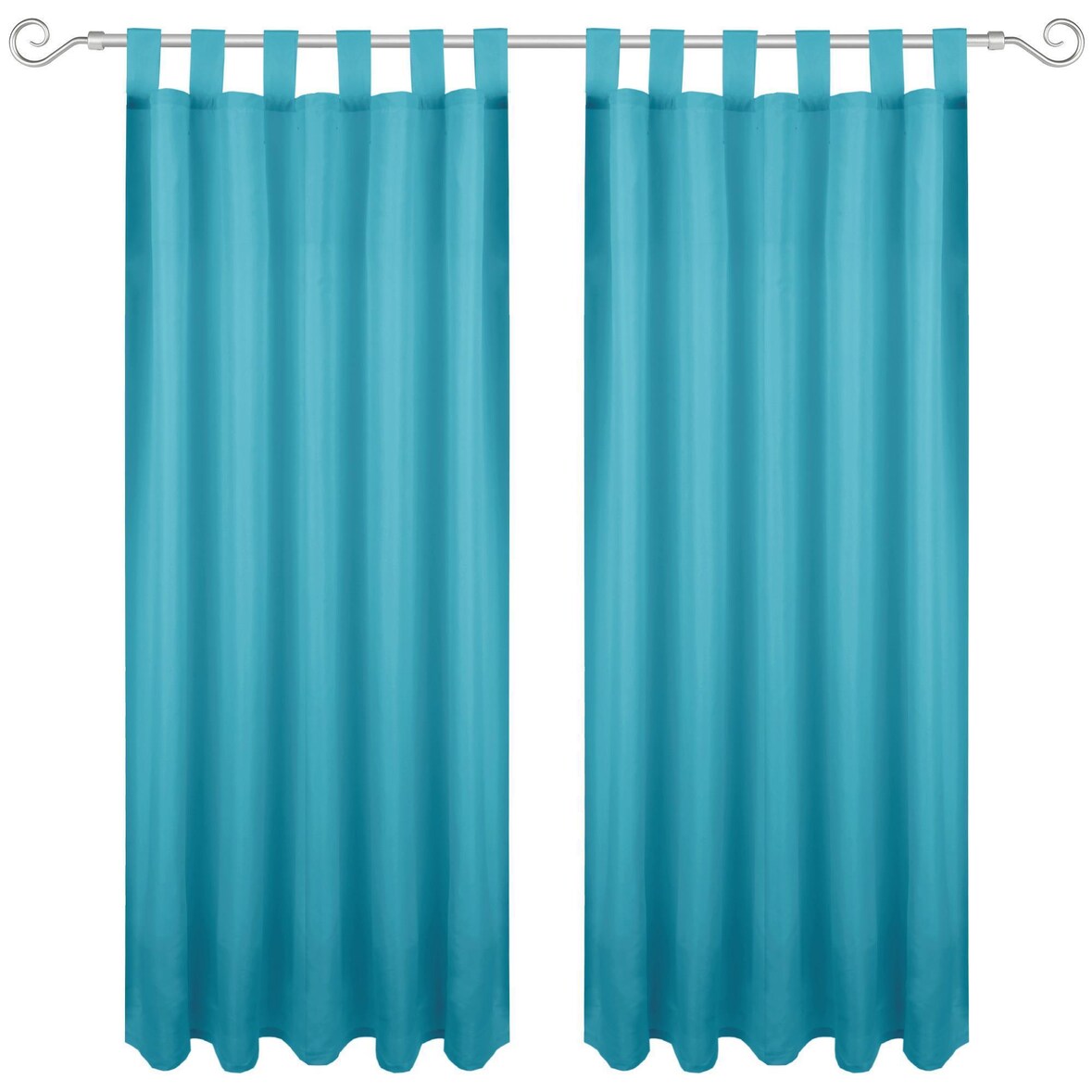 Dekoschal Ellen Schlaufen Blickdicht 2er Pack - 140x175 cm Türkis