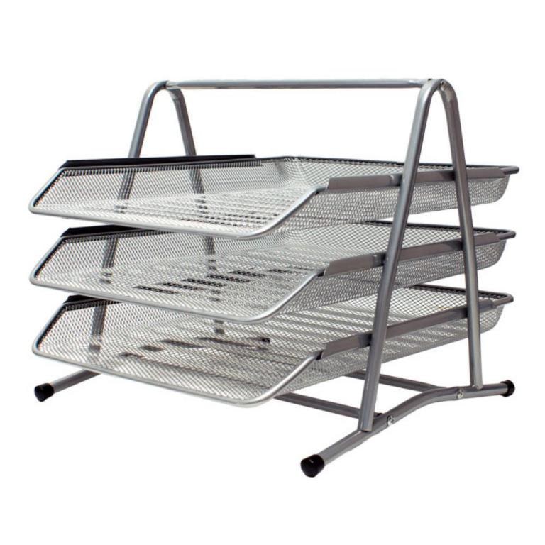 Bandeja de Rejilla Plus Office Plateada (3 Bandejas)