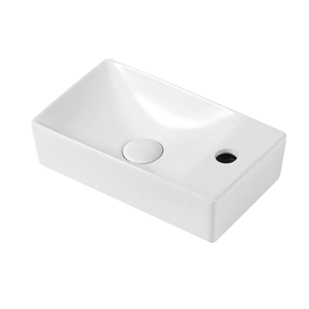Design Waschtisch Gästebad Kleines Washbecken Handwaschbecken Hahnloch Rechts