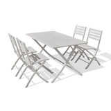 thumbnail of Ensemble repas de jardin 4 places en aluminium gris - MARIUS