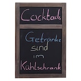 thumbnail of Reclamebord HWC-C51, wandbord krijtbord, 55x34x2cm, hout shabby-look vintage ~ grijsbruin