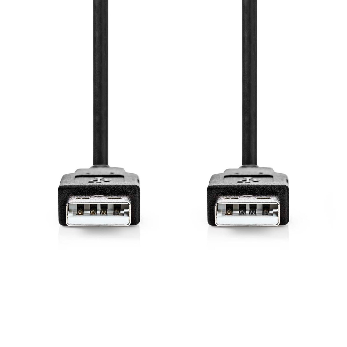 Nedis USB-Kabel - USB 2.0 - USB-A Stecker - USB-A Stecker - 480 Mbps - Vernickelt - 3.00 m - Rund - PVC - Schwarz - Label