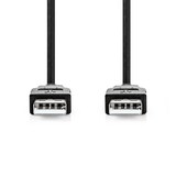 thumbnail of Nedis USB-Kabel - USB 2.0 - USB-A Stecker - USB-A Stecker - 480 Mbps - Vernickelt - 3.00 m - Rund - PVC - Schwarz - Label