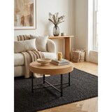 thumbnail of Couchtisch Holzoptik-Metallbeine, runder Tisch mit Stauraum, moderner Industrial-Look. 69x69x49 cm | Kadima Design