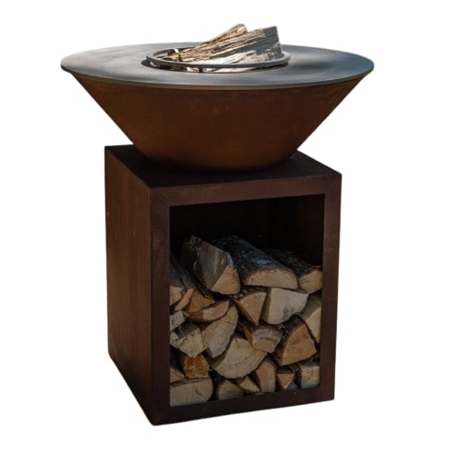 Pack Brasero Découverte - CLASSIQUE Double Cuve Corten - 103 cm - Grille et Stop-Food inclus