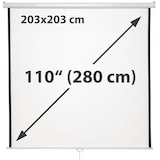 thumbnail of tectake Pantalla de proyección para proyector HDTV - 203 x 203 cm blanco