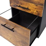 thumbnail of Relaxdays Rollcontainer, 3 Schubladen, Hängeregister, HxBxT: 57,5 x 40 x 40 cm, Aktenschrank auf Rollen, schwarz/braun