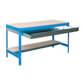 thumbnail of SimonRack Mesa de trabalho para oficina, 1510x760 mm, Capacidade de carga 600 kg, Inclui gaveta, Azul - BT-0