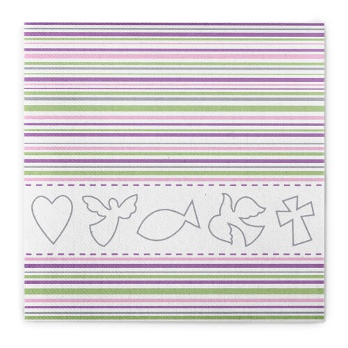 Sovie HOME Serviette Kommunion/Konfirmation in Rosa-Grün aus Linclass® Airlaid 40 x 40 cm, 12 Stück