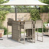 thumbnail of vidaXL 5-tlg. Gartenbar-Set ohne Kissen Grau Poly Rattan Akazie
