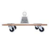 thumbnail of aro chariot de transport à roulettes rectangulaire, MDF / TPE + PP, 29 x 57,5 c 11 cm, avec 4 roues, marron