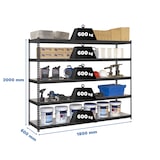 thumbnail of Metallregal ohne Schrauben mit Simonforte -Metallschalen 5 Regale. Anthrazitfarbe/Galva 2000x1800x600 mm