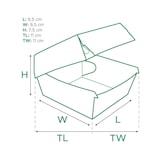 thumbnail of MONOUSO - Bakjes Hamburger Kraft Kartonnen Dubbele Sluiting 11x11x7,5cm (450 Stuks)