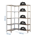 thumbnail of SimonRack Estanteria Esquina Metálica 2000 mm, Bandeja Metal, 80 kg de Punto Flexión, Galvanizado - Simoncorner