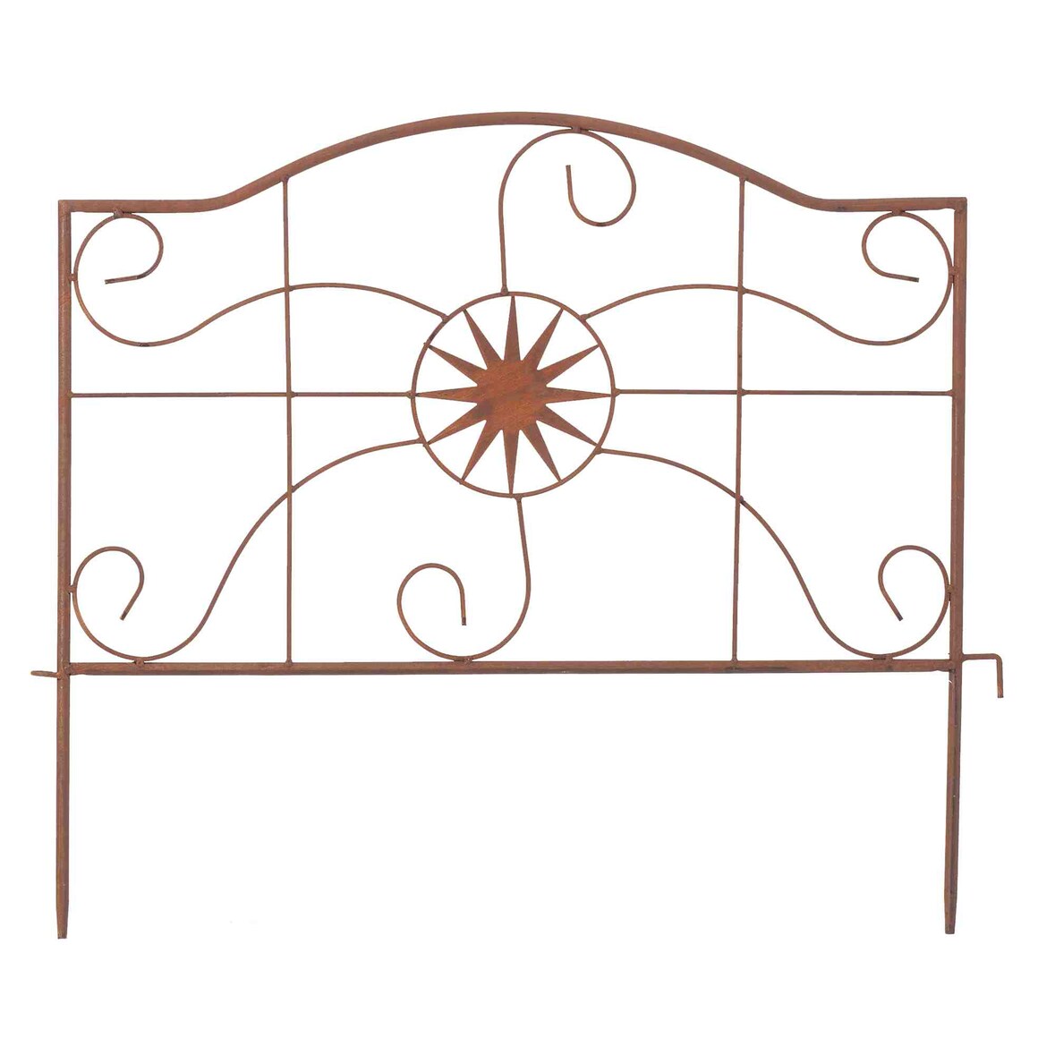 Beetzaun Beeteinfassung Metall 53 cm breit Sonne - Rostoptik