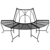thumbnail of Helloshop26 - Panca da giardino arredo da esterno per patio cornice per alberi semicircolare diametro 159 cm acciaio nero 02_0011818